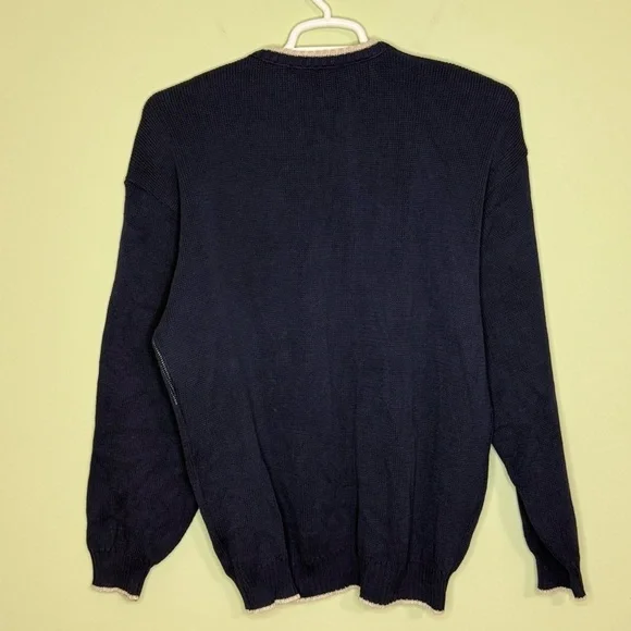 Vintage Binghamton Knitting Co. Nautical Navy Sweater Sailboat men’s 2X made USA